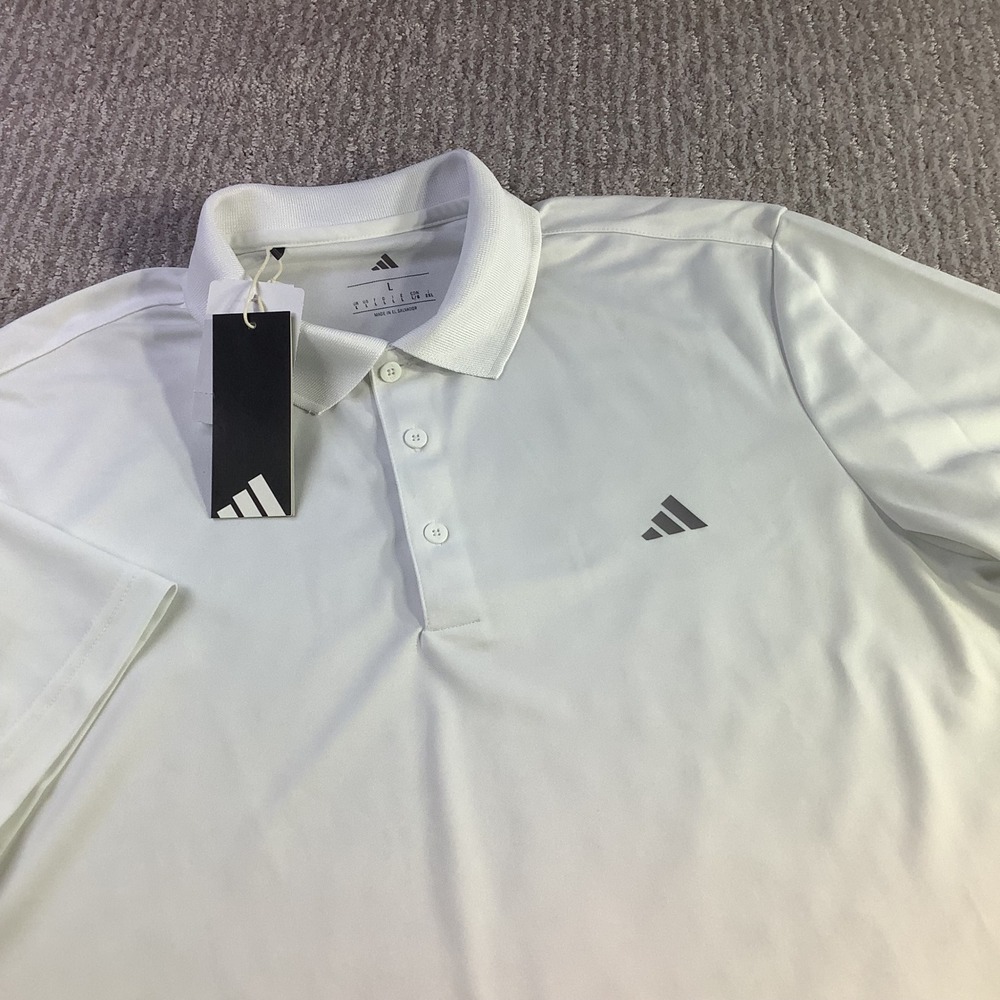 Adidas Performance LC Polo Shirt White Short Sleeve Golf Mens SIze L NWT